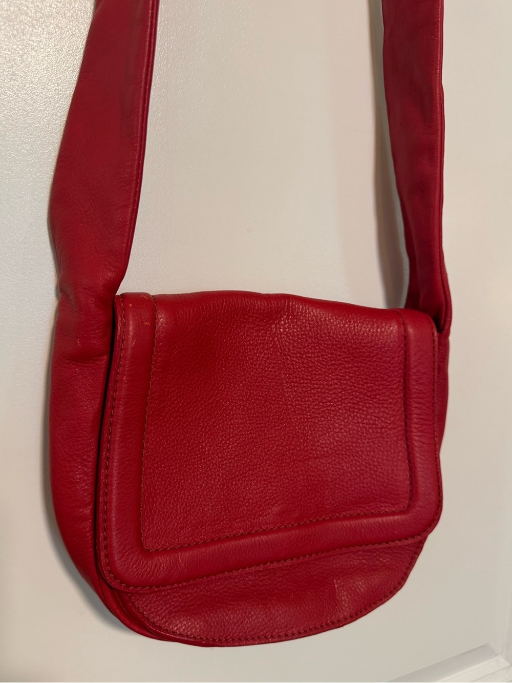 Topshop Red Leather Crossbody Purse